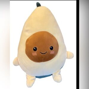 12” Smiling Face Avocado Food Stuffed Plush Plushie Super Soft Toy